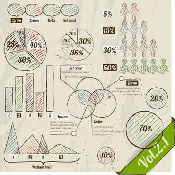 Retro set of infographic elements. Stock Illustration