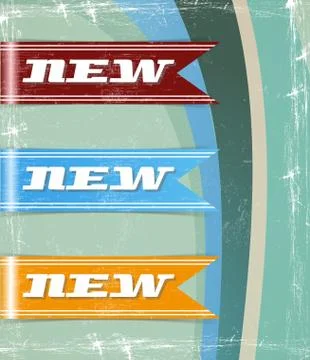 Retro set of new tags Stock Illustration