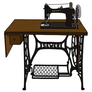Retro sewing machine Stock Illustration