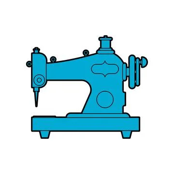 Retro sewing machine isolated icon sign. Vector illustration Stock Illustration