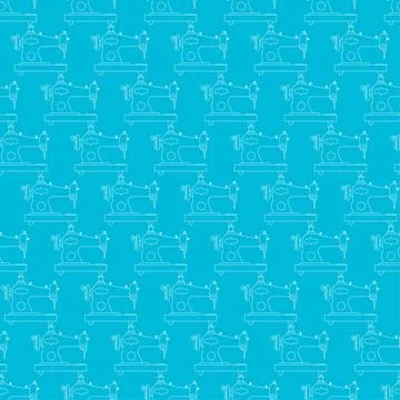 Retro sewing machine pattern seamless. Vector texture Illustrazione stock