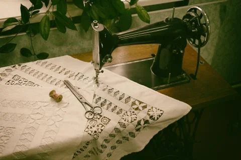 Retro sewing machine Stock Photos