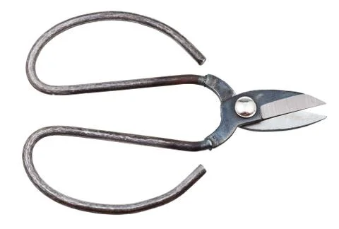 Retro sewing shears isolated on white Stock Photos