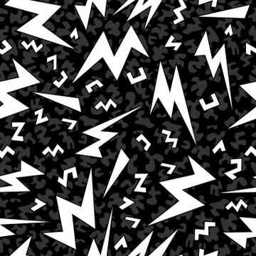 Retro shape seamless pattern in black and white Stock Illustration