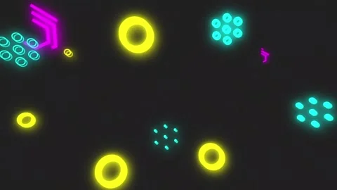 Retro Shapes 3D Effect Background Stock Footage 138328202