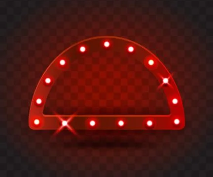Retro SHOW TIME arc frame signs realistic vector illustration. Red arc frame Stock-Illustration