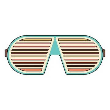 Retro shutter glasses, vector sunglasses Stock Illustration