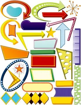 Retro Sign Elements 스톡 일러스트