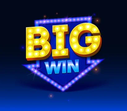 Retro sign with lamp Big Win banner. Vector illustration design with poker, slot Stock Illustration