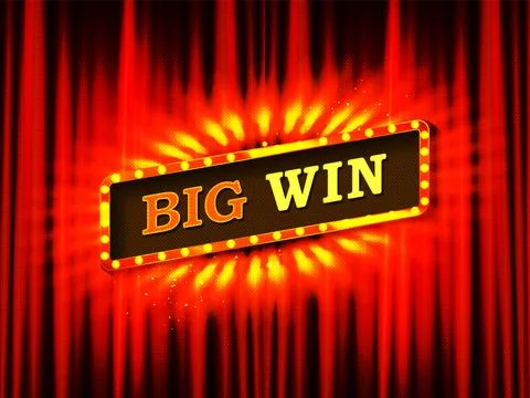 Retro sign with lamp Big Win banner. Stock Illustration