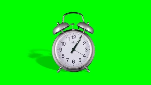 Retro silver analog alarm clock Vidéo 124269731