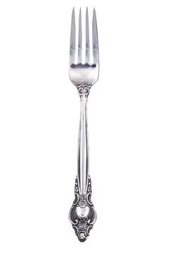 Retro silver fork isolated on white Stock Photos