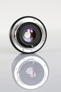 Retro single lens camera and its reflection Stock Photos