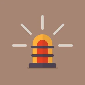 Retro siren in flat style Stock Illustration