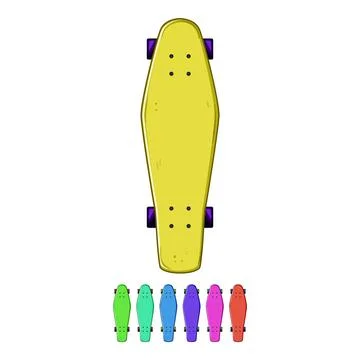 Retro skate board cartoon vector graphic Illustrazione stock