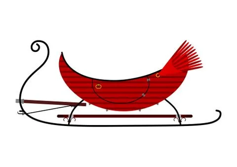 Retro sleigh Stock Illustration