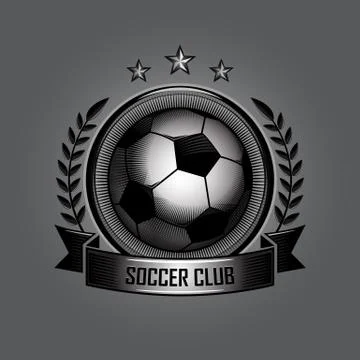 Retro soccer ball emblems Stock Illustration