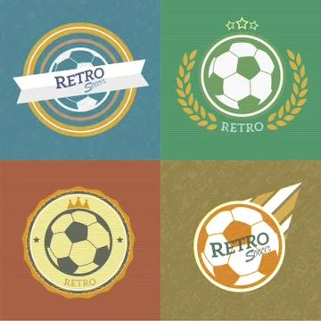 Retro soccer emblems Stock Illustration