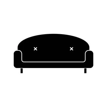 Retro Sofa icon isolated on white background. Couch for living room. Flat d.. イラスト素材