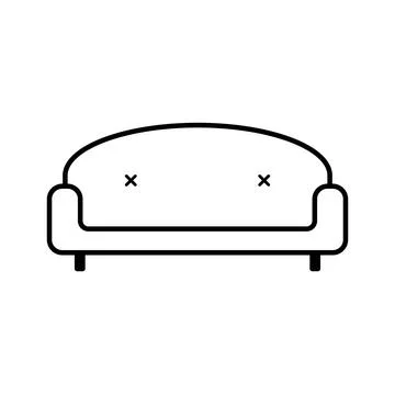 Retro Sofa icon isolated on white background. Couch for living room. Flat l.. Illustrazione stock
