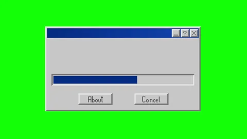Retro software loading window progress bar Stock Footage 331232507