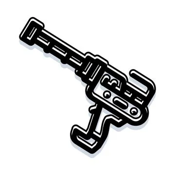 Retro space raygun blaster science fiction weapon Stock Illustration