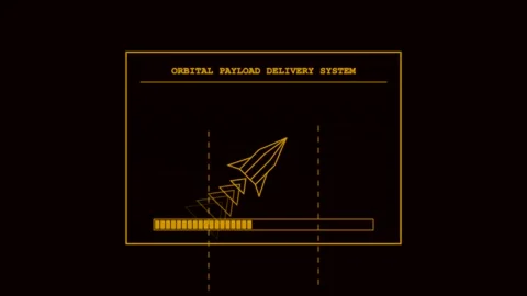Retro spaceship loading bar HUD animation Video stock 346838530