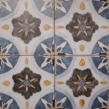 Retro spain kitchen tile design, mosaic retro wall tile Stock Photos