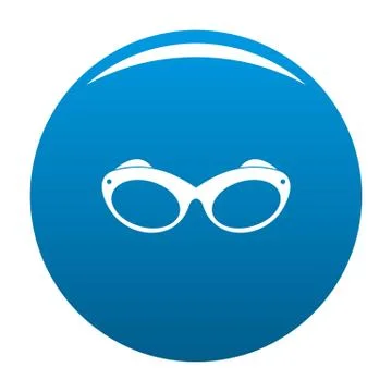 Retro spectacles icon blue vector Illustrazione stock