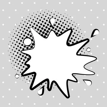 Retro speech bubble drawn pop art style in gray background Illustrazione stock
