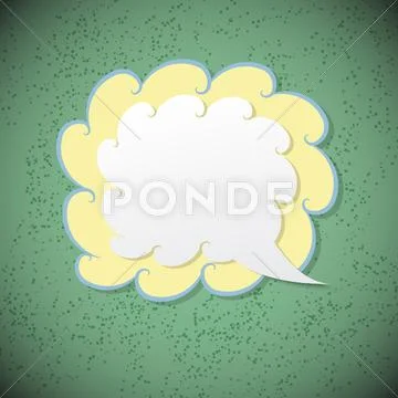 Retro speech bubble on green background Stock Illustration