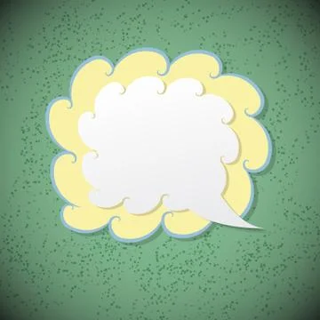 Retro speech bubble on green background Stock Illustration