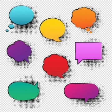 Retro Speech Bubble Transparent Background Stock Illustration