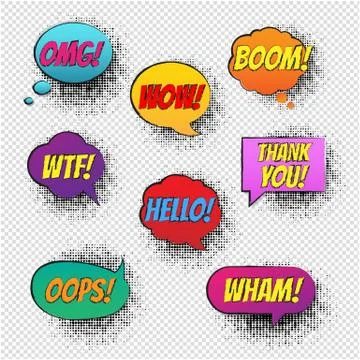 Retro Speech Bubble Transparent Background Stock Illustration