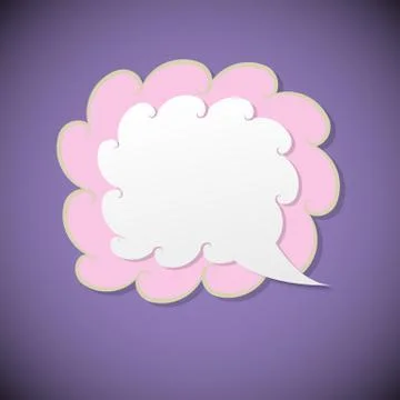 Retro speech bubble on violet background Stock-Illustration