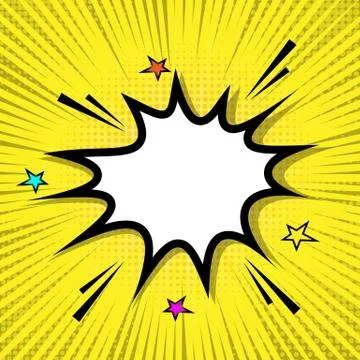 Retro speech bubble on yellow background 스톡 일러스트