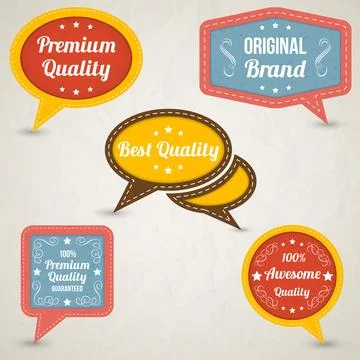 Retro speech bubbles vector collection Stock Illustration