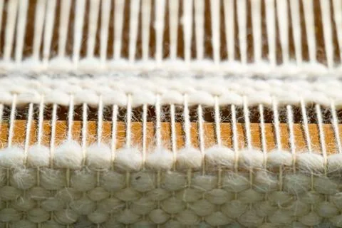 Retro spinning to create beautiful yarn Stock Photos