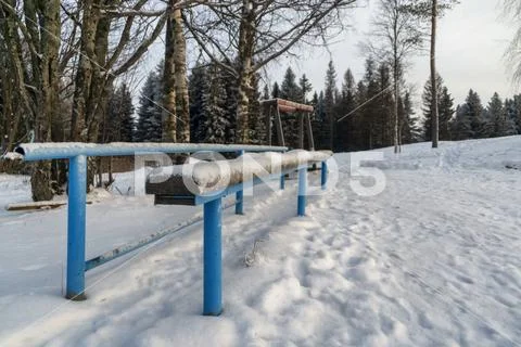 Retro sports press bar in winter Stock Photos