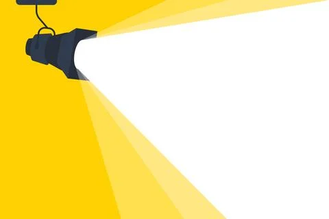 Retro spotlight is glowing on wall. Vector illustration Stock-Illustration