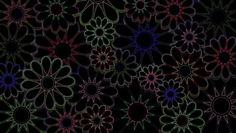 Retro spring background. Flowers that rotate. Floral animation Stock Footage 303262940