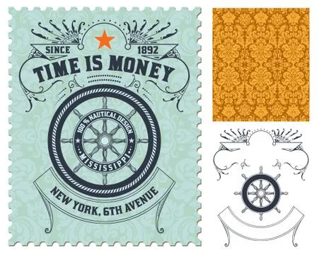 Retro stamp design Stock Illustration