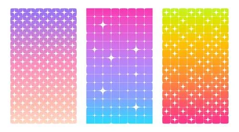 Retro star pattern set - bright y2k backgrounds Stock Illustration