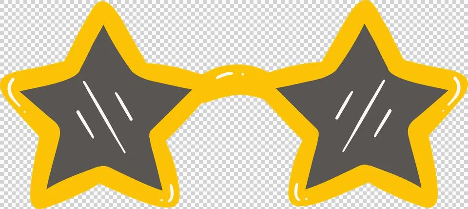 Retro Star Shape Glasses Flat Design Groovy 70s Funky Eyewear Stock Illustration