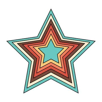 Retro star shape isolated on white background Stock Illustration
