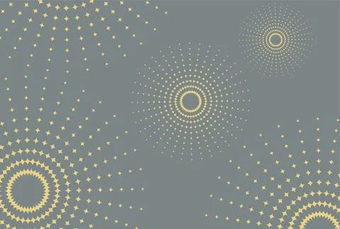Retro Starburst Halftone Radial Pattern With Pale Yellow Dots on Dark Teal .. Stock Illustration
