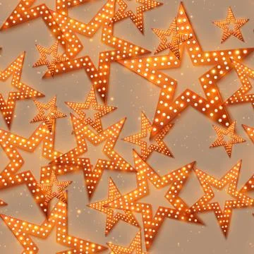 Retro stars seamless pattern, light and shining Stock Illustration