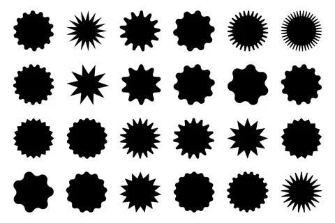 Retro stars, sunburst design elements for sale sticker, price tag, quality mark. Stock Illustration