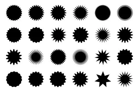 Retro stars, sunburst design elements for sale sticker, price tag, quality mark. Stock Illustration