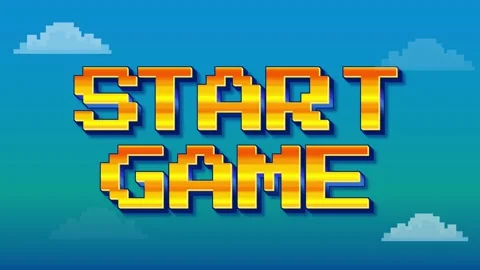 Retro Start game animation video Stock Footage 336866736